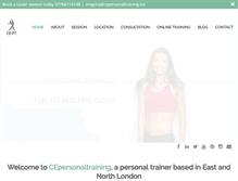 Tablet Screenshot of cepersonaltraining.biz